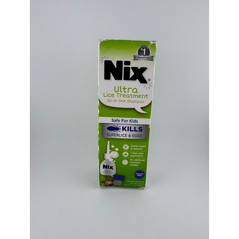 Nix Ultra Lice Treatment All-in-One Shampoo Safe For Kids Kills Superlice Eggs